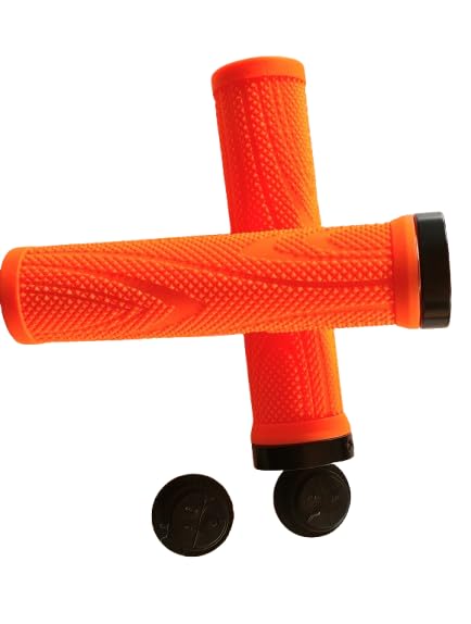 Bicycle Handlebar Grips Handlebar Grips Non-Slip Rubber Single Sided Lock Black Red Orange Blue New (Orange)