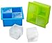 Kuuk Silicone Large Ice Cube Mold Tray (Twin Pack) Blue and Green