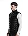 Puredown Men's Packable Down Puffer Vest, Black, L Size