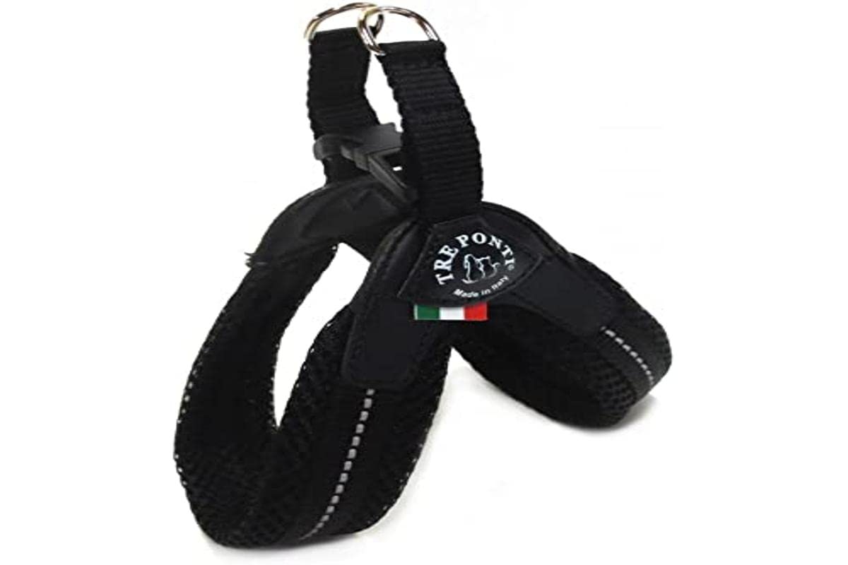Tre Ponti Fibbia Small Dog Mesh Harness, 2 cm, Black — image 1