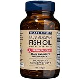 Wiley's Finest Wild Alaskan Fish Oil Prenatal DHA - 900mg EPA and DHA Omega-3s for Pregnant Women and Nursing Mothers - 120 Softgels (60 Prenatal Vitamin Servings)