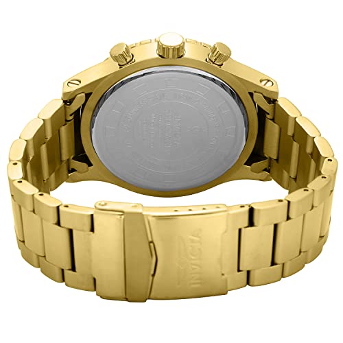Invicta Men's 1270 Specialty Chronograph Gold Dial 18k Gold Ion-Plated Stainless Steel Watch 