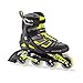 Rollerblade Macroblade 90 Alu Men's Adult Fitness Inline Skate, Black and Lime, High Performance Inline Skates, Black/Lime, US Men's 9
