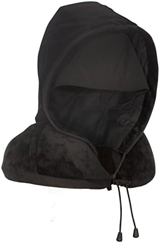 Memory Foam Travel Neck Pillow with built in Sleep Mask &amp; Carry Bag, Adjustable, Ultrasoft Velour Cover, Two Pockets. (Grey)