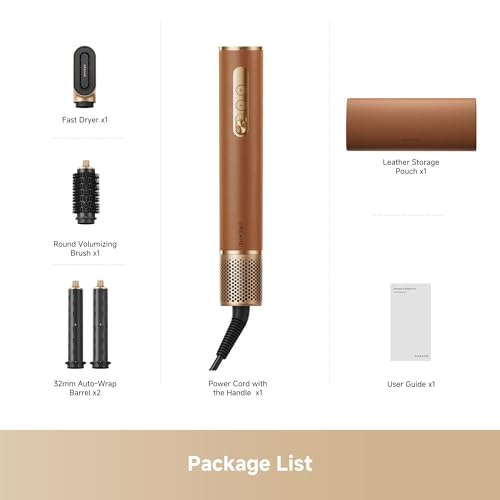 DREAME AirStyle Suite Pro Hair Styler & High-Speed Dryer, 110,000 RPM Motor, 3 Essential Snap-On Attachments for Curling, Volumizing & Fast Dry, Frizz Control, Cool Shot, Luxury Leather Travel Bag