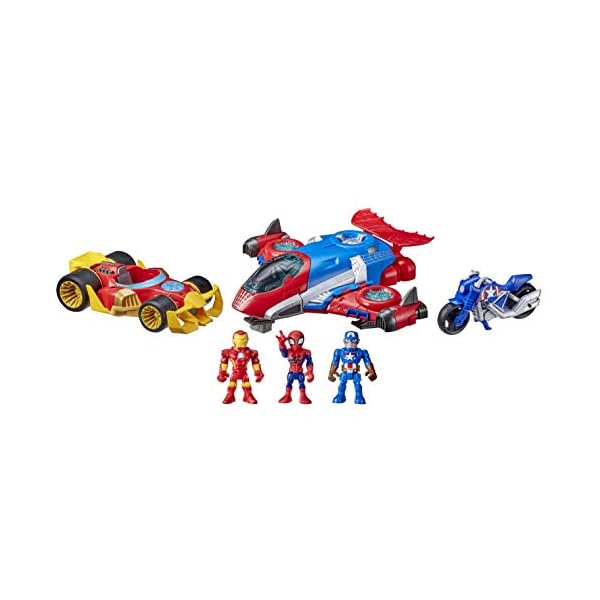 Marvel-Super-Hero-Adventures-Figure-and-Vehicle-Multipack-3-Action-Figures-and-3-Vehicles-5-Inch-Toys-for-Children-from-Age-3-Amazon-Exclusive Marvel Super Hero Adventures Figure and Vehicle Multipack, 3 Action Figures and 3 Vehicles, 5-Inch Toys for Children…