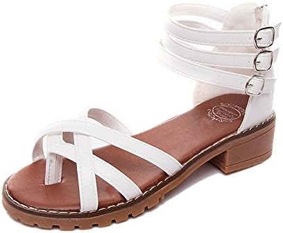 Keplia Lightweight Split Toe Ankle Strap Gladiator Sandles Women's Sandals White 8.5 D(M) US