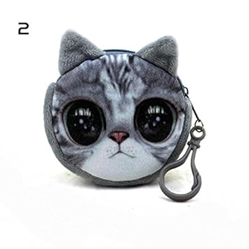 Designeez 1PC Cute Dog Buckle Plush Zero Purse 3D Simulation Small Hanging Coin/cards Purses Women Girl Student Gift #45 (Colorful2)