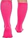 LISH Plain Jane Wide Calf Compression Socks - Graduated 15-25 mmHg Knee High Plus Size Support Stockings (Hot Pink, M/L)