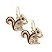 Spinningdaisy Cute Little Brown Tail Squirrel Earrings (Gold Plated)