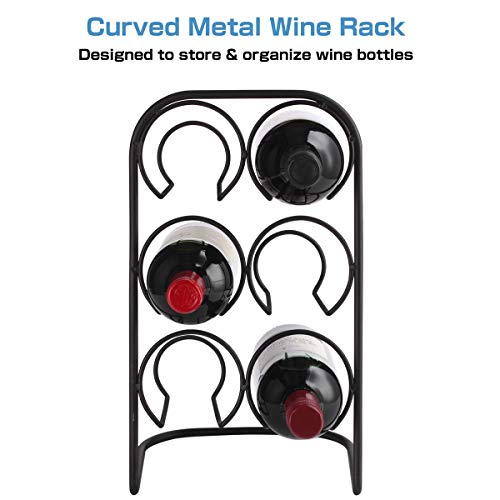 Buruis 6 Bottle Countertop Wine Rack Wine Holder for Red White Wine