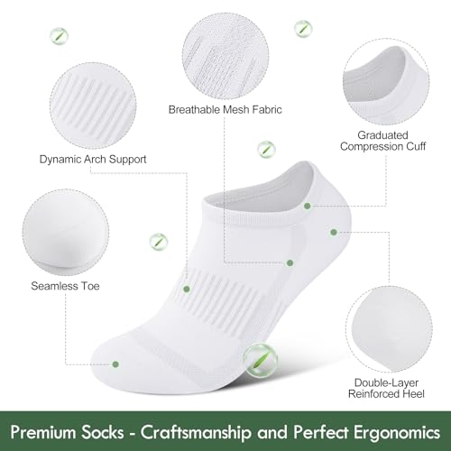 Cirorld Mens Womens Bamboo Sports Socks Breathable Running Cotton Socks 6 Pairs
