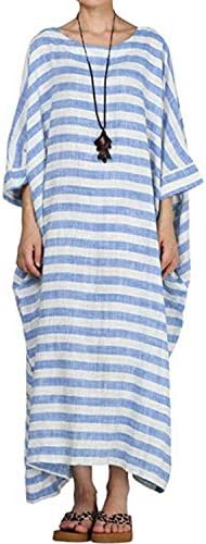 Celmia Autumn Solid Loose Long Maxi Dress Cotton Caftan