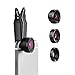 SEHOO New 3 in 1 Lens, Clip-On Cell Phone Camera Lenses Kit, 230° Supreme Fisheye + 0.65X Wide Angle + 15 X Macro Lens with Cleaning Cloths & Carrying Bag for iPhone 6, Samsung, Android, Windows