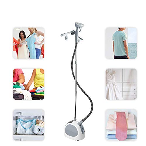 PowCube Garment Steamer,with Standing Hanger 1L Water Tank 2 Level Steam Adjustment (Grey) - Thumbnail 6