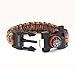 Core Survival Paracord Survival Bracelet - Hiking Multi Tool, Emergency Whistle, Compass for Hiking, Camp Fire Starter 5-in1 Set