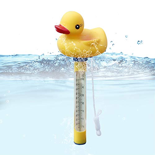 Blufree Pool Thermometer Floating, Shatter Resistant, Indoor Outdoor Thermometer Pond Water Thermometer for Swimming Pools, Spas, Hot Tubs, Jacuzzis, Aquariums & Pond (Rubber Duck).