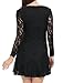 Allegra K Women's Scoop Neck Sheer Long Sleeves Floral Lace Mini Skater Dress - X-Large - Black