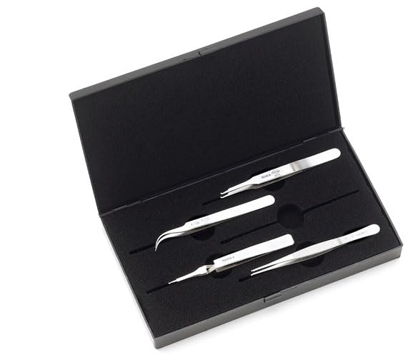 Weller 3400TSMDU Erem SMD Set of 4 Universal Tweezers Stainless Steel