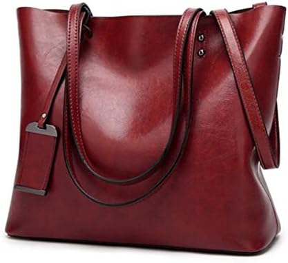 Women Greased Leather Tote Bag Shoulder Bags Top Handle Bag Satchel Bag