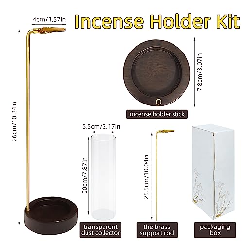 VUFUL Incense Holder, Funny Incense Holder for Sticks with Removable Glass Ash Catcher Incense Burner for Zen, Yoga, Spa, Meditation(Glass)