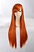 COSPLAZA Cosplay Wigs Straight Long Orange Anime Hair Synthetic Wig