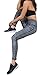 Womens Fashion Running Leggings Yoga Gym Pant With Woven Hollow Crossover Design (L, Gray)