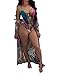Lovaru Women's New Colorful Dyeing Bikini One Piece Swimsuit+Ponchos Cover Ups (Large, Leopard)
