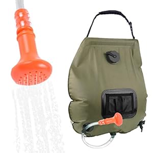 Phayee Solar Douchetas, draagbaar, 20 liter, werkt op zonne-energie, met kunststof buis en douchekop voor wandelen…