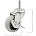Shepherd Hardware Heavy Duty TPR Rubber Caster Wheel with Swiveling Threaded Stem w/ Brake-3-Inch-110 lb. Load Capacity-Non-Marking for use in Hospitals,Food Service,& Other Institutional Applications