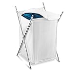 Honey-Can-Do HMP-01126 Single Sorter Hamper, Chrome Frame, White