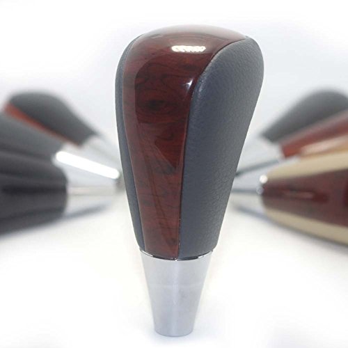 Cherry Wood Dark Grey Leather Gear Shift Knob for TOYOTA Lexus LX470 Camry Crown RAV4 Land Cruiser Hiace Corolla Mazda Replacement