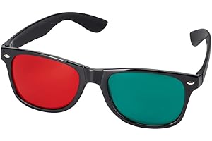 DLAKHH 1Pcs Black Frame Red Blue Green 3D Glasses for Dimensional Anaglyph TV Movie DVD Game and for Amblyopia Training Eyeglasses (Color : Red Green)