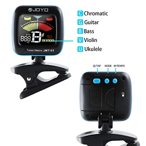 Guitar Tuner Visual Metronome Digital Tuner 2 in 1 Clip Mic for