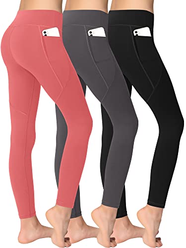 Photo 1 of AENLLEY Girl Yoga Legging with Pockets for Workout Causal-Kid Actice Tummy Control Pants 3 Pack