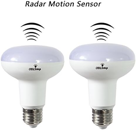 Odlamp 2pcs a pack 7.5W E27 LED Light Bulb With Radar Motion Sensor detective Bulbs for Porch,Hallway, Attic Home,Corridor (2pcs Motion bulbs)