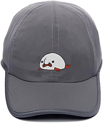 Unisex Embroidered Cute Blobfish Baseball Caps Outdoor Caps Waterproof Snapbacks Dark Grey