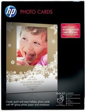 HP Glossy Photo Cards-10 Sht/5 x 7 in with Envelopes
