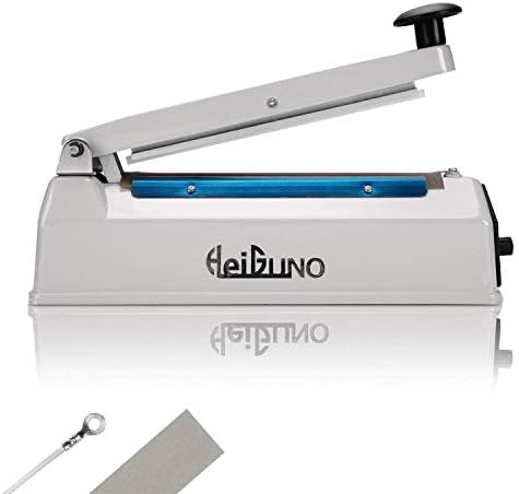 HeiGuno 8" / 200mm 110V Metal Shell Impulse Manual Hand Sealer Heat Sealing Machine Spare Teflon & Sealing Elements