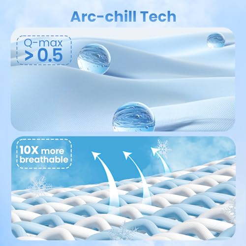 Elegear Cooling Blanket, Arc-Chill 3.0 Japanese Q-Max 0.5 Absorbent Body Heat Absorbent Lightweight Summer Blanket for Bed, Sofa, Gradient Grey 200 x 220 cm
