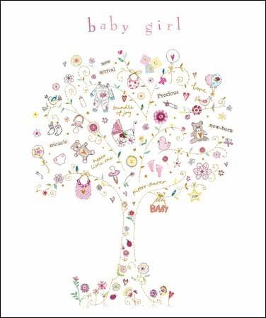 New Baby Girl Card Gorgeous Girl Tree Finemente A Rilievo In Oro Amazon It Cancelleria E Prodotti Per Ufficio
