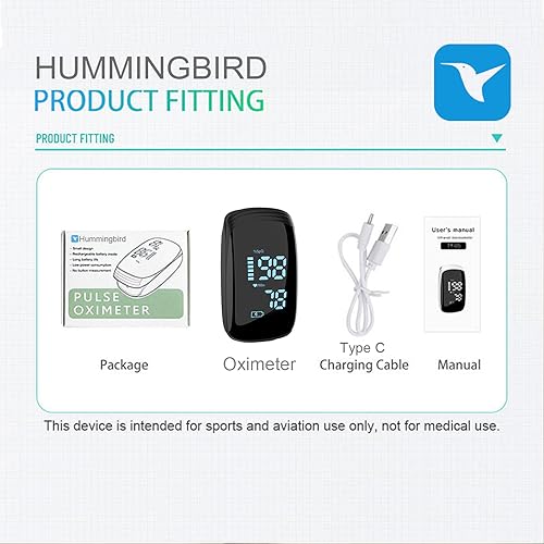 Fingertip Pulse Oximeter, Rechargeable Pulse Oximeter, Finger Pulse Oximeter, Blood Oxygen Meter Finger, Pulse OX with Lanyard, Oximetro for Sports Outdoors Aviation Use Only (Purple)