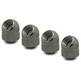 XSPC G1/4" 45&deg; Rotary Fitting, Black Chrome, 4-Pack