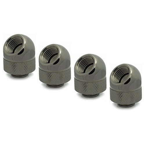 XSPC G1/4" 45&deg; Rotary Fitting, Black Chrome, 4-Pack