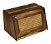 Mountain Woods Premium Extra Large Acacia Wooden Bamboo Bread Box | Bread Storage & Organizer | Kitchen Organizer with Rattan Pull-Down - 16