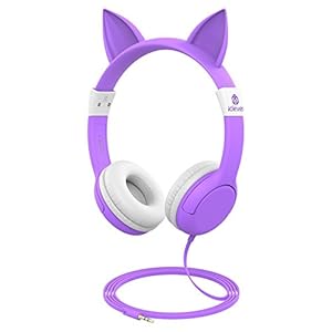 iclever BoostCare Kinderhoofdtelefoon, kat-geïnspireerde bedrade on-ear headsets met 85dB volume begrensd…