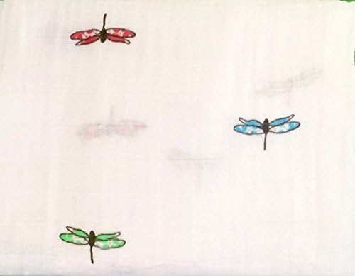 Baby Receiving Blanket with a Colorful Dragonflies - plus 2 Stroller Clips