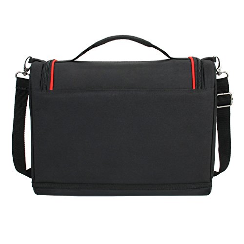 Mini Projector Case Travel Carrying Bag with Adjustable Dividers & Accessory Pockets by USA Gear - S7 Pro (Red) fits Small Portable Projectors from DBPOWER, TENKER, DR.J, GooDee, AEHR, FUNAVO, more