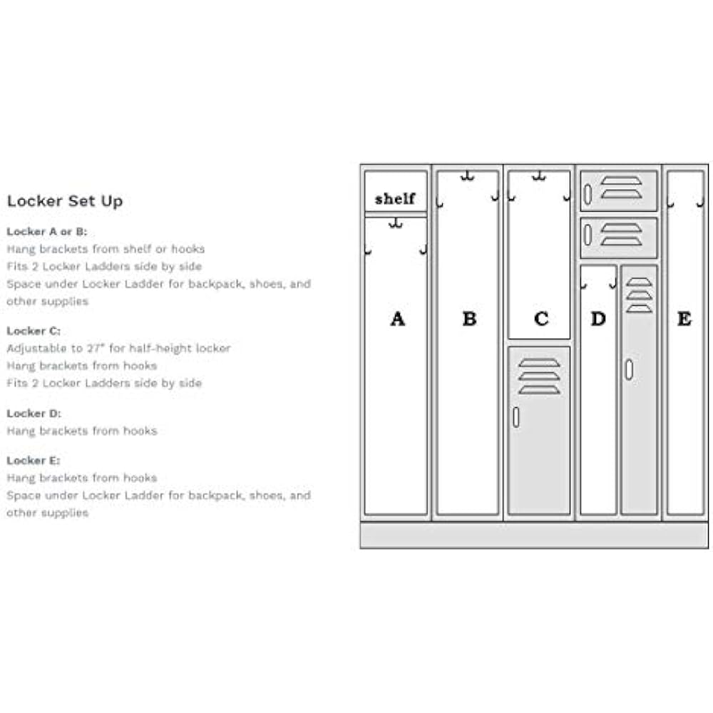 Del Storage & Organization Design Hanging Locker Ladder Organizer For
