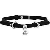 Black Jingle Bell Choker Necklace For Women Men Cool Punk Vintage Goth Style Adjustable Leather Short Collar Chain Sexy Neck Accessories Halloween Costume Cosplay Party Y2K Jewelry Gifts Christmas